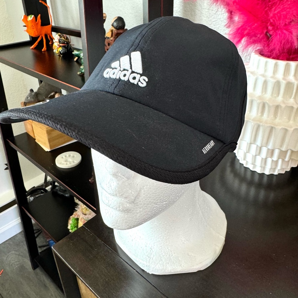 Adidas Polyester Black Aeroready Athletic Cap UPF 50 - Picture 2 of 11